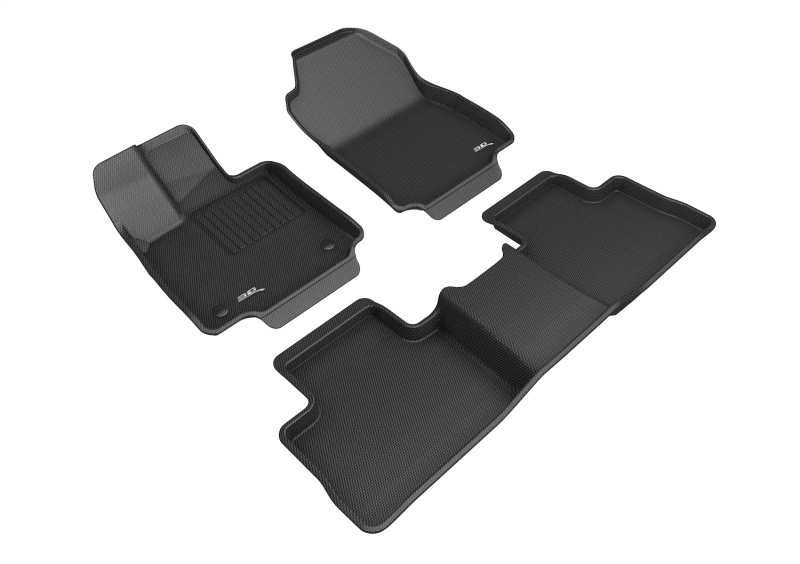 Toyota Venza Floor Mats - Front and Rear - 3D MAXpider - Kagu - Black - `19-`25